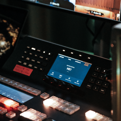Broadcast-Panel während einer Livestream-Produktion